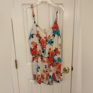 Urban Outfitters Floral Jumpsuit - White, Red, Blue